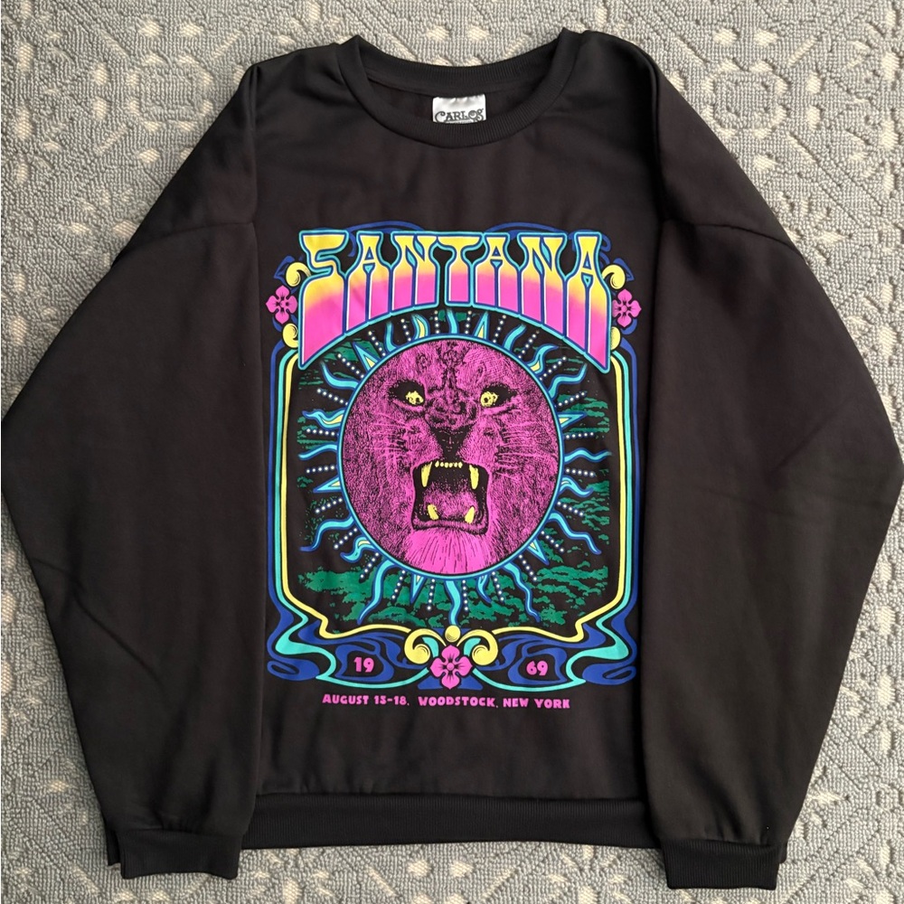 Women’s Black Carlos Santana Graphic Sweatshirt - Size XL